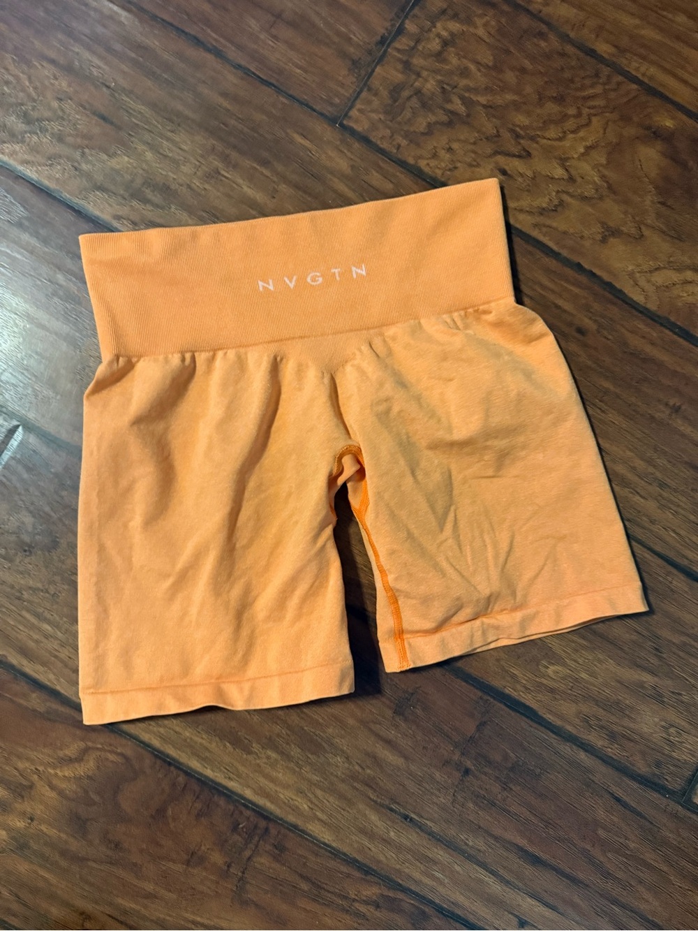 NVGTN Women's High-Rise Orange Active Bike Shorts